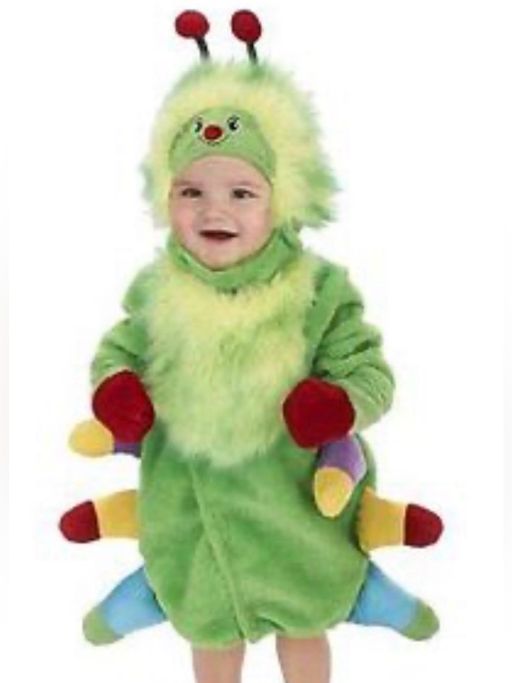 Caterpillar Green Plush infants Romper Costume NEW Size 0-6 Months up to 16 Pds